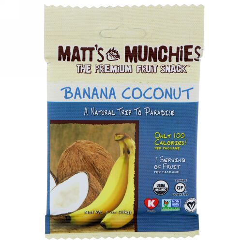 Matt's Munchies, バナナココナッツ、12パック、各1オンス (28 g) (Discontinued Item)