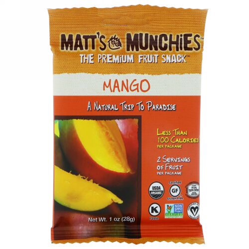 Matt's Munchies, マンゴー、12パック、各1オンス (28 g) (Discontinued Item)