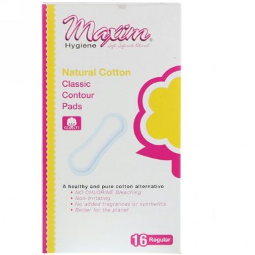 Maxim Hygiene Products, 従来型パッド、レギュラー、無香料、16 枚 (Discontinued Item)