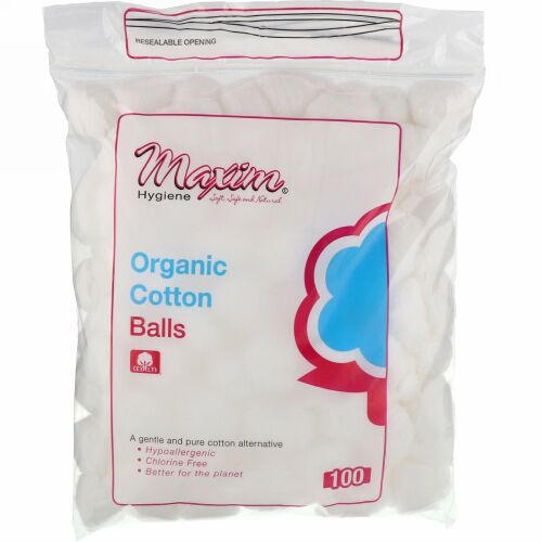 Maxim Hygiene Products, オーガニック コットンボール, 100個