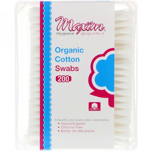 Maxim Hygiene Products, マキシムハイジーンプロダクツ, オーガニック･コットン綿棒、200本