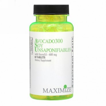 Maximum International, アボカド300大豆不けん化物（Avocado 300 Soy Unsaponifiables）, 600 mg, 60錠