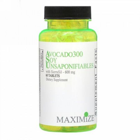 Maximum International, アボカド300大豆不けん化物（Avocado 300 Soy Unsaponifiables）, 600 mg, 60錠