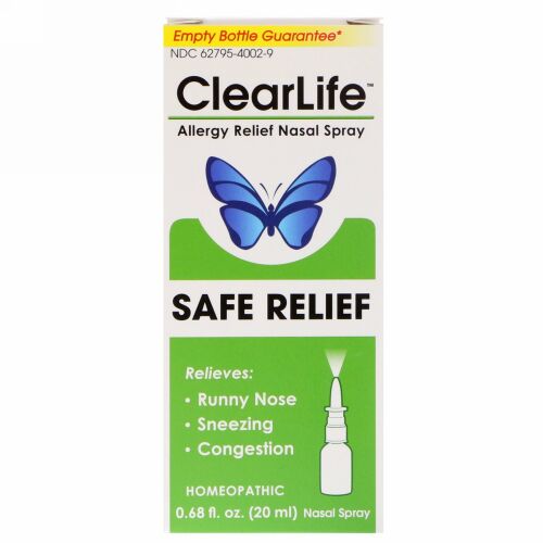 MediNatura, ClearLife、セーフリリーフ、アレルギー緩和鼻スプレー、0.68液量オンス (20 ml)