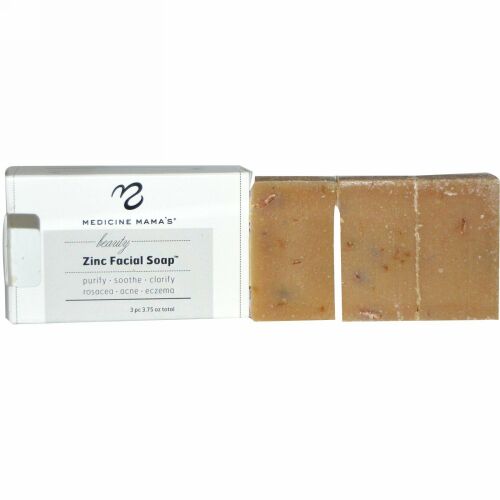 Medicine Mama's, Beauty Zinc Facial Soap, 3x1.25oz (Discontinued Item)