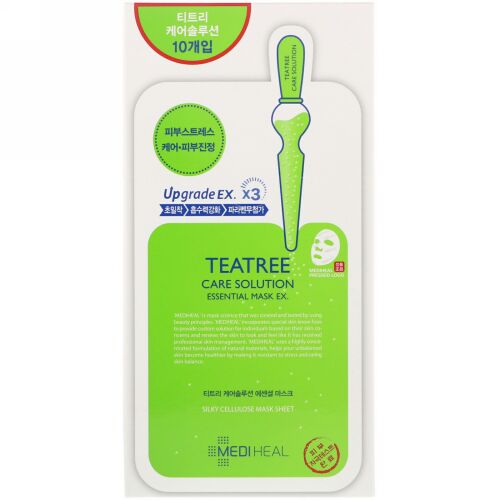 Mediheal, ティーツリー ケアソリューション エッセンシャルマスクEX、10枚入り、各24ml (Discontinued Item)