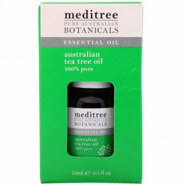 Meditree, ピュアオーストラリア産植物、100%ピュアオーストラリア産ティーツリーオイル、0.5液量オンス (15 ml)