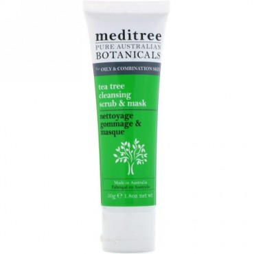Meditree, Pure Australian Botanicals、チャノキクレンジングスクラブ&マスク、オイリー&混合肌用、1.8 oz (50 g) (Discontinued Item)