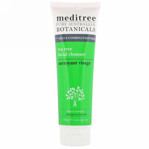 Meditree, Pure Australian Botanicals、チャノキフェイシャルクレンザー、オイリー&混合肌用、3.5 oz (100 g)