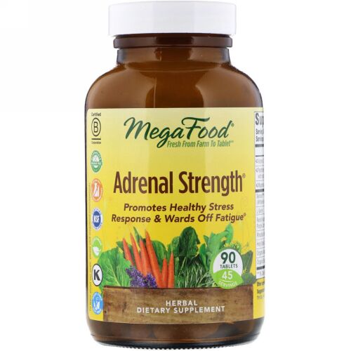 MegaFood, Adrenal Strength、タブレット90 錠