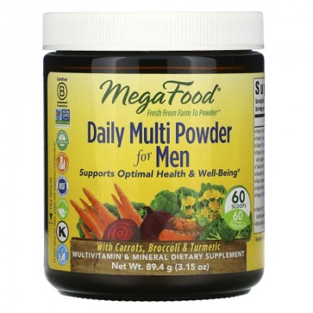 MegaFood, 男性用デイリーマルチパウダー、3.15オンス (89.4 g) (Discontinued Item)