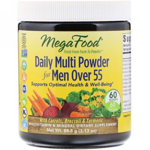 MegaFood, 55歳超の男性用デイリーマルチパウダー、3.13オンス (88.8 g) (Discontinued Item)