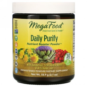 MegaFood, デイリーピューリファイ、栄養ブースターパウダー、2.1オンス (58.9 g) (Discontinued Item)