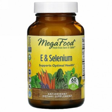 MegaFood, E＆セレン、60粒