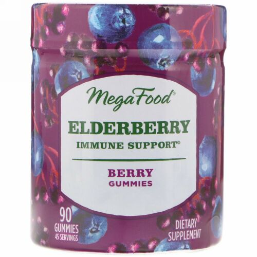 MegaFood, エルダーベリー、免疫サポート、ベリー、グミ90粒