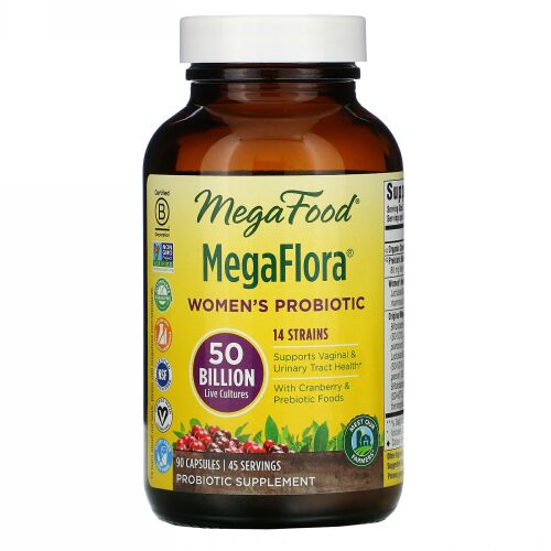 MegaFood, MegaFlora,  Women's Probiotic , 90 Capsules (Ice)  (Discontinued Item)