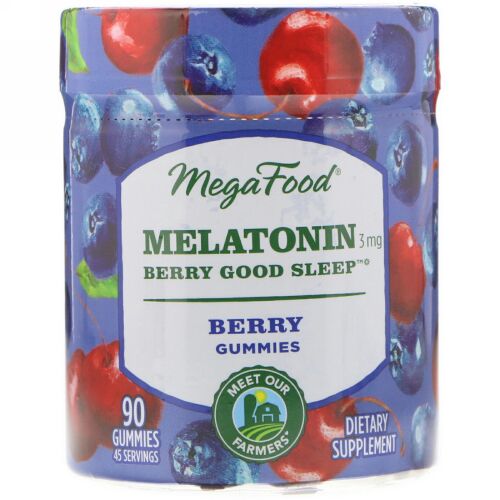 MegaFood, Melatonin, Berry Good Sleep, Berry, 3 mg , 90 Gummies