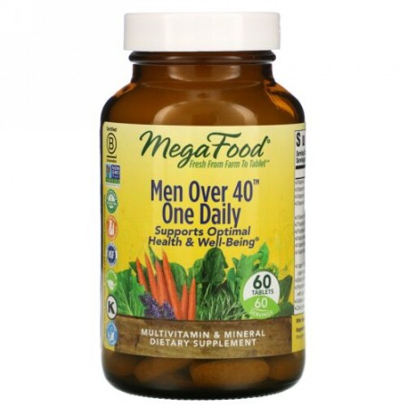 MegaFood, 40歳からの男性用ワンデイリー、60粒