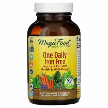 MegaFood, ワンデイリー、鉄分不使用、90粒