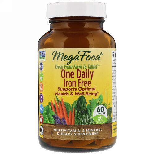 MegaFood, ワン・デイリー 鉄フリー,  60 錠 (Discontinued Item)