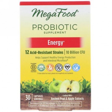 MegaFood, プロバイオティックサプリ、活力、カプセル30粒 (Discontinued Item)