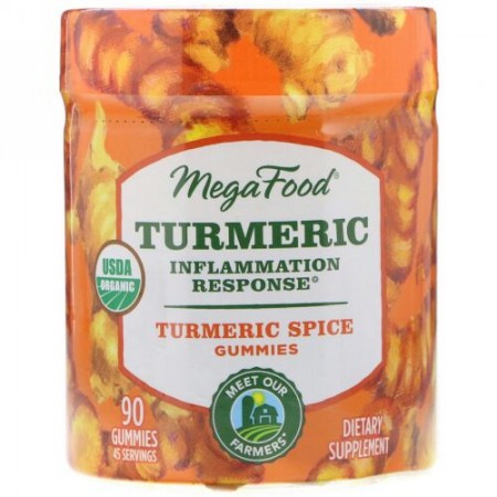 MegaFood, Turmeric, Inflammation Response, Turmeric Spice, 90 Gummies (Discontinued Item)