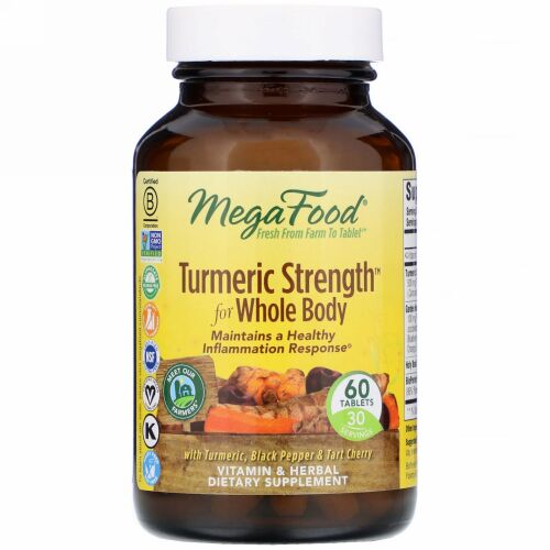 MegaFood, Turmeric Strength、全身用、タブレット60 錠