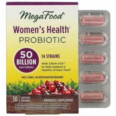 MegaFood, 女性の健康をサポートするプロバイオティクス、500億の活性培養菌、カプセル30粒