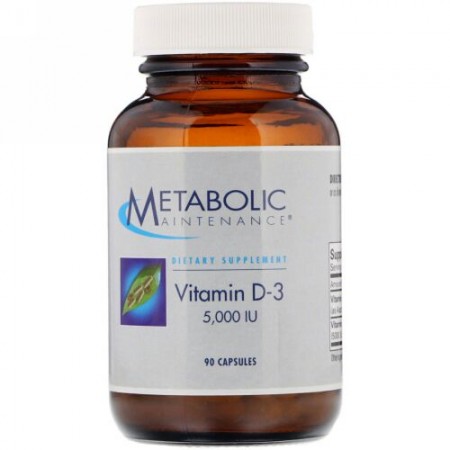 Metabolic Maintenance, ビタミン D-3, 5,000 IU, 90 カプセル