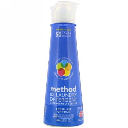 Method, 8倍 洗濯用洗剤, フレッシュエア, 20液量オンス (600 ml) (Discontinued Item)