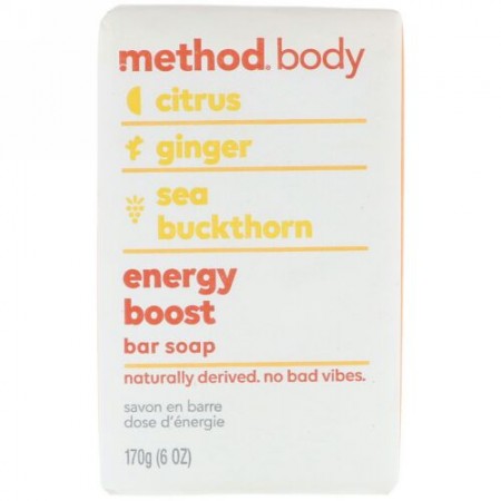 Method, ボディ、固形石鹸、活力増強、6 oz (170 g) (Discontinued Item)