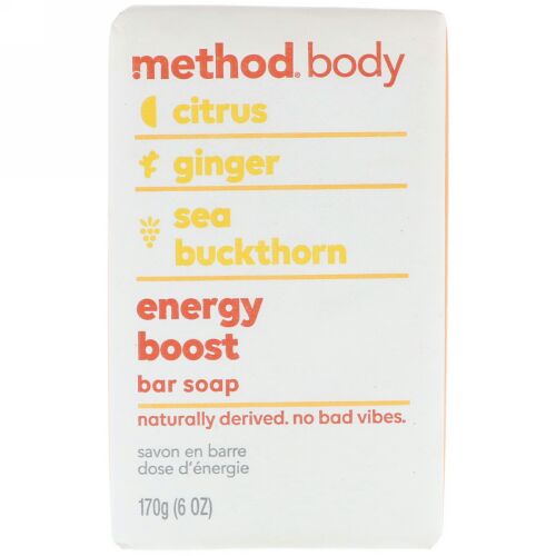 Method, ボディ、固形石鹸、活力増強、6 oz (170 g) (Discontinued Item)