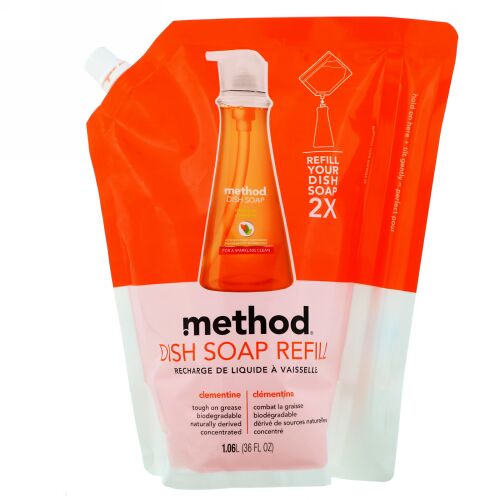 Method, 食器用洗剤詰め替え用、クレメンタイン、1.06L（36液量オンス） (Discontinued Item)