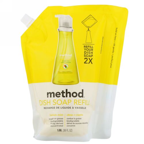 Method, 食器用洗剤詰め替え用、レモンミント、1.06L（36液量オンス） (Discontinued Item)