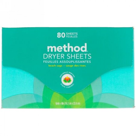 Method, ドライヤーシート、ビーチセージ、80枚 (Discontinued Item)