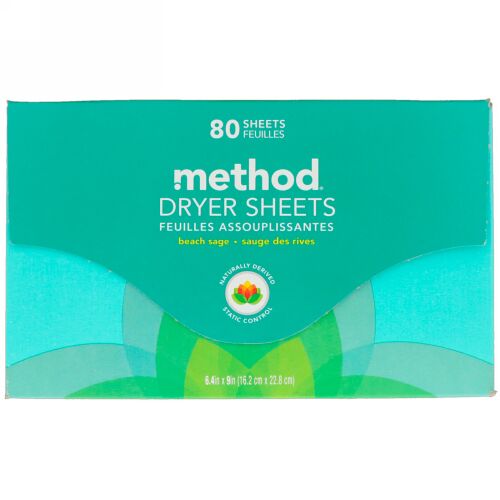 Method, ドライヤーシート、ビーチセージ、80枚 (Discontinued Item)