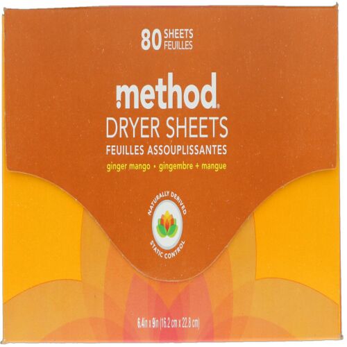 Method, ドライヤーシート、ジンジャーマンゴー、80枚 (Discontinued Item)