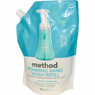 Method, フォーミング・ハンドウォッシュ・リフィル, ウォーターフォール, 28 fl oz (828 ml) (Discontinued Item)