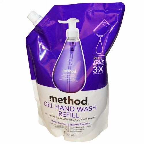 Method, ジェルハンドウォッシュ詰め替え用, フレンチラベンダー , 34 液量オンス (1 L) (Discontinued Item)