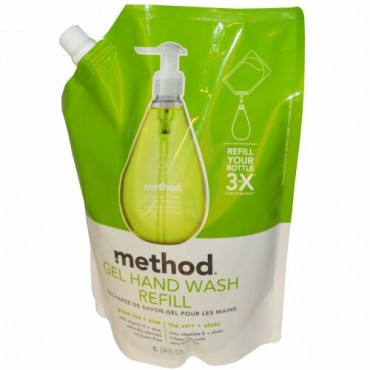 Method, ジェルハンドウォッシュ詰替え用, 緑茶＋アロエ, 34液量オンス (1 L) (Discontinued Item)
