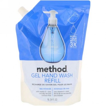 Method, ジェルハンドウォッシュリフィル、シーミネラル、34液量オンス (1 l) (Discontinued Item)