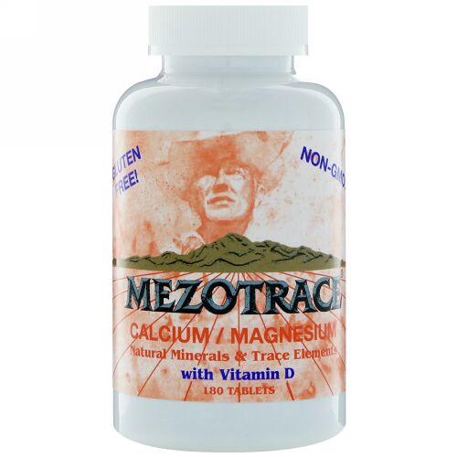 Mezotrace, カルシウム/マグネシウム、ナチュラルミネラル&微量元素・ビタミンD配合、180錠 (Discontinued Item)