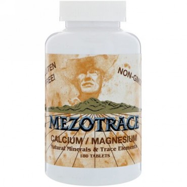 Mezotrace, カルシウム/マグネシウム、天然ミネラル・微量元素、180錠 (Discontinued Item)