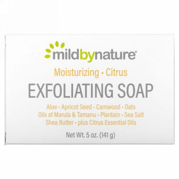 Mild By Nature, ピーリング固形石鹸、マルラオイル＆タマヌオイル＆シアバター配合、シトラス、141g（5オンス）