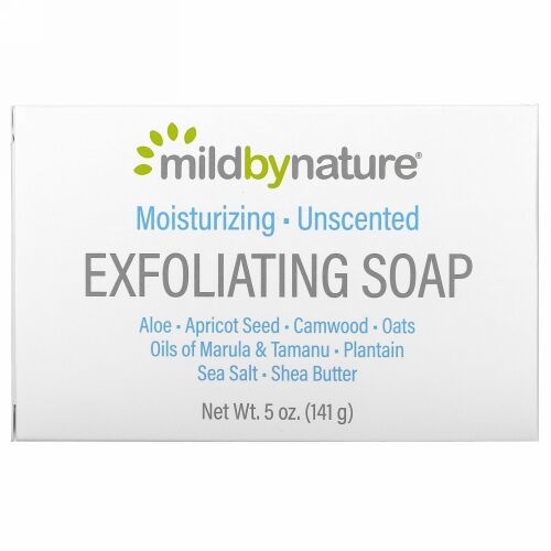 Mild By Nature, ピーリング固形石鹸、マルラオイル＆タマヌオイル＆シアバター配合、無香料、141g（5オンス）