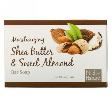 Mild By Nature, モイスチャライジングバーソープ、シアバター & スイートアーモンド、5オンス (141 g) (Discontinued Item)