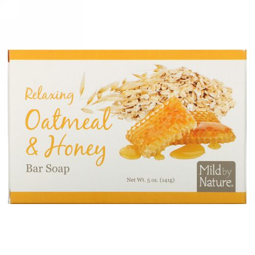 Mild By Nature, リラクシングバーソープ、オートミール & ハニー、5オンス (141 g) (Discontinued Item)
