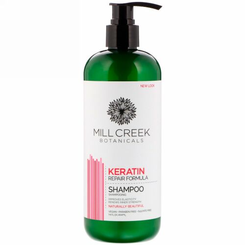 Mill Creek Botanicals, ケラチンシャンプー（Keratin Shampoo）, 修復フォーミュラ, 14液量オンス（414 ml）