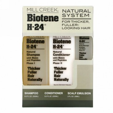 Mill Creek Botanicals, バイオティーン H-24®, ナチュラルシステム, 3 ピースキット