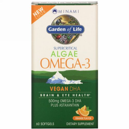 Minami Nutrition, ビーガンDHA、スーパークリティカル オメガ-3 サプリメント、オレンジ 味、 ソフトジェル 60 錠